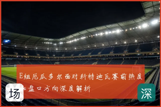 E组厄瓜多尔面对科特迪瓦赛前热度和盘口方向深度解析